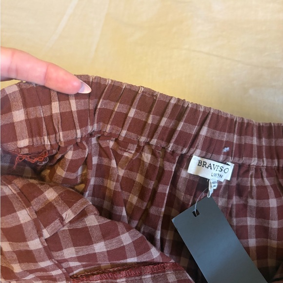 NWT Nasty Gal High Waist Belted Plaid Shorts - Picture 10 of 15